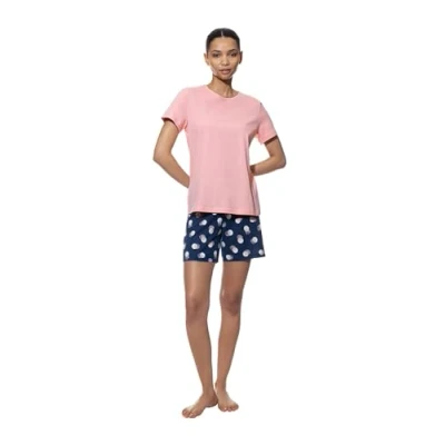 Abbildung von mey KURZ Serie Scribbled DOTS Nachtwäsche Set, Damen, Größe: 46, Deep marine