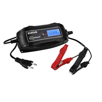 Abbildung von EUFAB Intelligentes Batterieladegerät 6/12 V, 4 A Autobatterie Ladegerät (verschiedene Ladeprogramme, Ladungserhaltung)