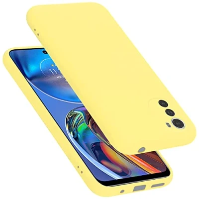 Abbildung von Cadorabo Hülle kompatibel mit Motorola Moto E32 4G / E32S Silikon Handyhülle für Case aus flüssigem stoßfeste dünne TPU Schutzhülle Liquid GELB