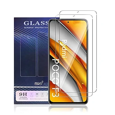 Abbildung von Uno, Displayschutzfolie aus Hartglas, kompatibel mit Xiaomi Poco F3, Mi 11i, gehärtetes Glas, blasenfrei, 9H, kratzfest