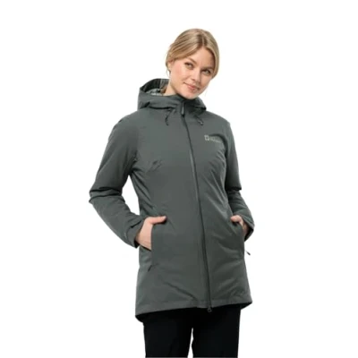 Abbildung von Jack Wolfskin Stirnberg INS Hardshelljacke, Damen, Größe: Large, Slate green