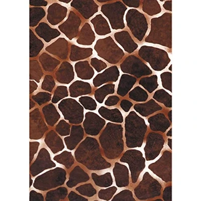 Abbildung von Décopatch Papier No. 209 Packung mit 20 Blätter (395 x 298 mm, ideal für Ihre Papmachés) braun weiß girafe