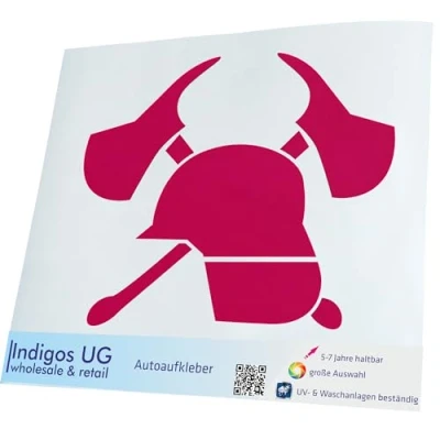 Abbildung von INDIGOS UG Aufkleber Autoaufkleber JDM Die cut Auto 200x150 mm Feuerwehr pink Heckscheibe Heckscheibenaufkleber Sticker Tuning