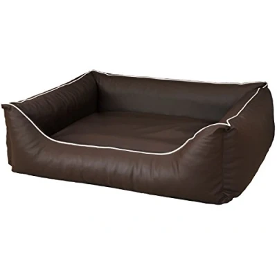 Abbildung von CopcoPet Rocco Orthopädisches Visco Hundebett Hundesofa Wendebett Kunstleder L/XL 100x80cm Dunkelbraun