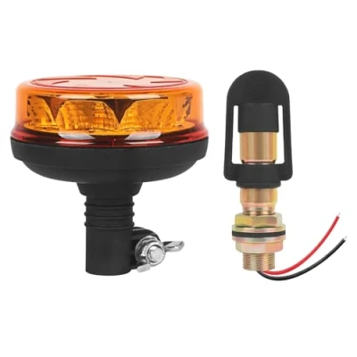 Abbildung von AOHEWEI Amber LED Warnleuchte mit I förmiger Halterung, 6 Modi rotierend/blinkend Notfall Stroboskoplichter für Traktoren, Gabelstapler, Bagger, LKW, landwirtschaftliche Maschinen