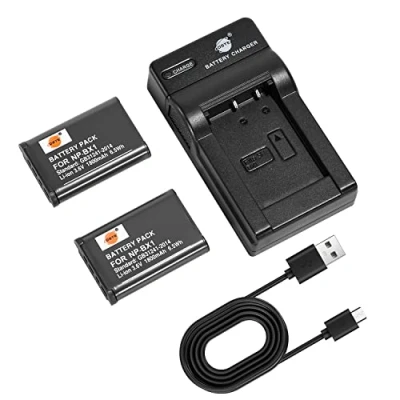 Abbildung von DSTE NP BX1 Kamera Akku (2 Pack) und Ladegerät kompatibel mit Sony Cyber Shot DSC RX100 VII,DSC II,DSC RX100M III,DSC V,DSC IV