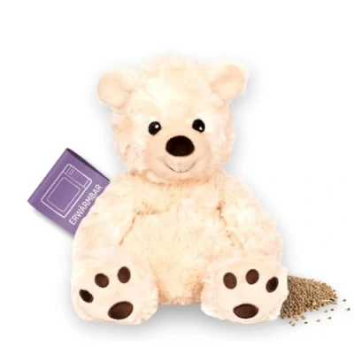 Abbildung von Habibi Plush Wärmekissen/Stofftier f. Kinder und Erwachsene 1632 Bär creme mit Hirsefüllung, Wärmekuscheltier zum Erwärmen in der Mikrowelle/Backofen, ideal auch für Babys