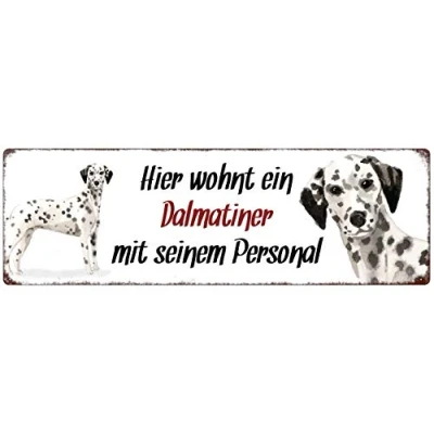 Abbildung von Interluxe Metallschild Hier wohnt EIN Dalmatiner dekoratives Schild, Blechschild als Geschenk für Menschen mit Hund