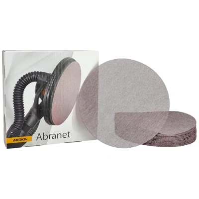 Abbildung von Mirka Abranet Netz Schleifscheiben Ø 225 mm Klett / Korn P150 25 Stk zum Schleifen von Holz, Spachtel, Lack, Kunststoff