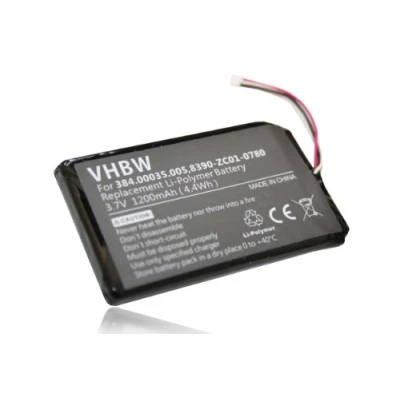 Abbildung von vhbw 1x Akku kompatibel mit Navigon 40 Plus, Easy, Premium GPS Navigation Navi (1200 mAh, 3,7 V, Li Polymer) Ersatz für 384.00035.005, 8390 ZC01 0780