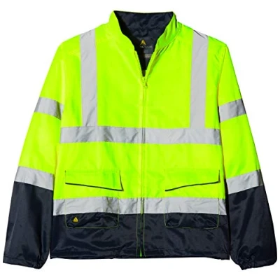 Abbildung von Deltaplus PHVE2JMXG Panostyle Hochsichtbarer Arbeitsjacke Aus Polyester/Baumwolle, Neongelb Marineblau, Größe XL