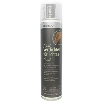 Abbildung von Hairfor2 Haarverdichtungsspray gegen lichtes Haar Haarpuder Streuhaar Haarauffüller Haarausfall Haarverdichter (400ml, Hellbraun)
