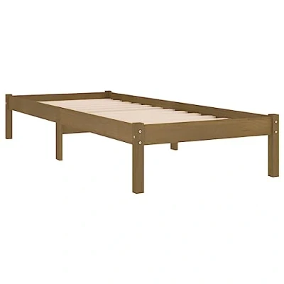 Abbildung von vidaXL Kiefer Massivholzbett Bettgestell Bett Holzbett Einzelbett Futonbett Bettrahmen Schlafzimmerbett Schlafzimmermöbel Honigbraun 100x200cm
