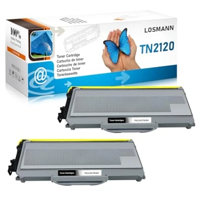 Abbildung von LOSMANN 2X Toner kompatibel als Ersatz für Brother TN 2120 TN2120 DCP 7030 7040 7045N HL 2140 2150N 2170 2170W MFC 7320 7340 7440N 7840W