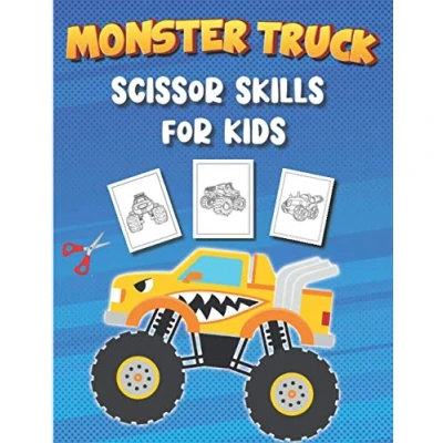 Abbildung von Monster Truck Scissor Skills For Kids: Children’s Color, Cut &amp; Paste Workbook Maker Coloring Activity Book