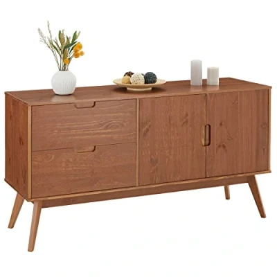 Abbildung von IDIMEX Sideboard TIVOLI, Lowboard aus Kiefer massiv 2 Türen Kastanie skandinavisch Re