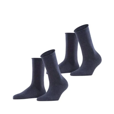 Abbildung von Esprit 2 PACK Feinste Unifarben Rollrand Socken Navyblue m, Damen, Größe: 35 38, m