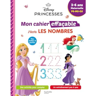 Abbildung von Disney Princesses Mon cahier effaçable J&#039;écris les nombres et je compte (4 6 ans)