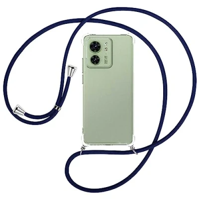Abbildung von mtb more energy® Handykette kompatibel mit Motorola Edge 40 5G dunkelblau Smartphone Hülle zum Umhängen Anti Shock Full TPU Case