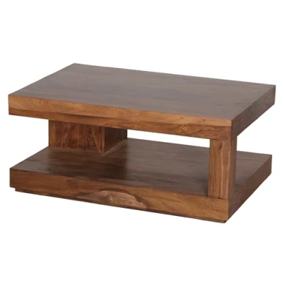 Abbildung von FINEBUY Couchtisch SuVa1179_1 (Sheesham Massivholz, 90x60x40 cm Rechteckig Modern), Großer Wohnzimmertisch, Sofatisch Kaffeetisch