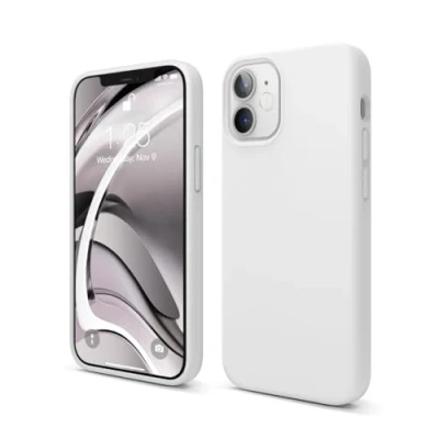 Abbildung von elago Liquid Silicone Case Kompatibel mit iPhone 12 Mini Hülle (5,4&quot;), Hochwertiges Silikon, Rundumschutz Handyhülle : 3 Layer Struktur Schutzhülle (Weiß)