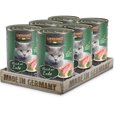 Abbildung von LEONARDO Nassfutter [6x400g Ente] Getreidefreies für Katzen Feuchtfutter Alleinfutter aus der Dose