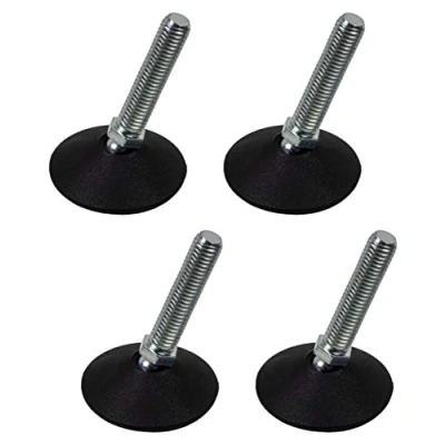 Abbildung von Gedotec Regulierschraube M10 x 45 mm 4 Stück Verstellschraube Schwerlast Stellschrauben für Tischbeine &amp; Möbelfüße Metall verzinkt Möbel Stellfüße Made IN Germany Verstellfüße mit Kugelgelenk
