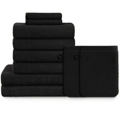 Abbildung von Blumtal Handtuch Set 10 Teilig Handtücher 100% Baumwolle, weich und saugstark, Frottee (10er Set), 2 Bade , 4 Hand Gästetücher + Waschlappen