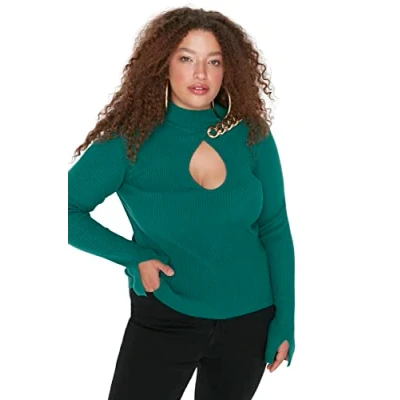 Abbildung von Trendyol Damen Tbbaw23an00120/Zümrüt Yeşili Sweatshirt, smaragdgrün, 3XL Größen