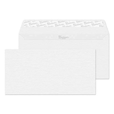 Abbildung von Blake Envelopes Premium Business 91882 Briefumschläge Haftklebung Diamant Weiß Gerippt DL 110 x 220 mm 120g/m² 500 Stück