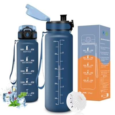 Abbildung von Vikaster Trinkflasche Sport, 0.5l, Fahrrad, Kohlensäure Geeignet, Sportflasche für Kinder, Schule, Fitness, Outdoor