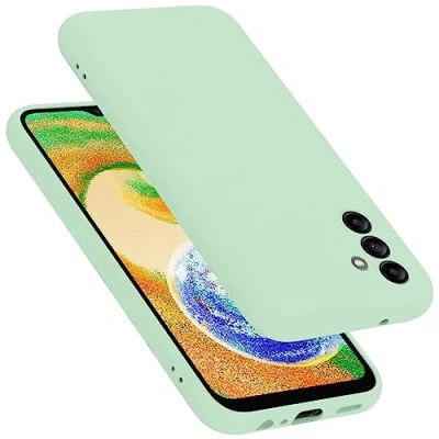 Abbildung von Cadorabo Hülle kompatibel mit Samsung Galaxy A04s Silikon Handyhülle für Case aus flüssigem stoßfeste dünne TPU Schutzhülle Liquid HELL GRÜN