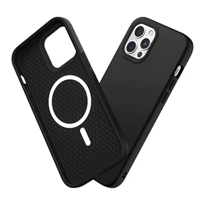 Abbildung von RhinoShield Case kompatibel mit [iPhone 12 Pro Max] SolidSuit MagSafe Stoßdämpfende &amp; schlanke Schutzhülle Premium Finish 3.5 Meter Fallschutz Klassik Schwarz