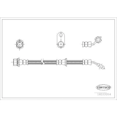 Abbildung von CORTECO 19033054 Bremsschläuche Vorderachse links 502 TOYOTA: Avensis I Kombi, Limousine, Liftback