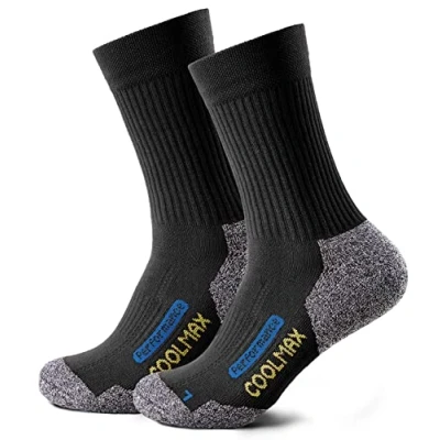 Abbildung von Piarini 2 Paar Coolmax Wandersocken Outdoorsocken Funktionssocken lang schwarz 47 50