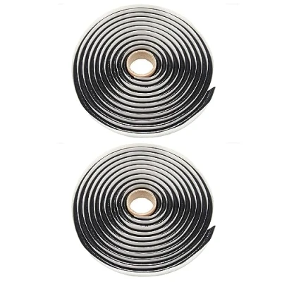 Abbildung von QWORK® 2 Stück Butylrundschnur Schwarz, 9.5 mm Durchmesser x 4m, für Pkw LKW Scheinwerferfenster, Tür, Windschutzscheibe