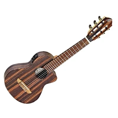 Abbildung von Ortega Guitars Guitarlele elektro akustische Reisegitarre Mini/Travel Series 6 Saiten Ebenholz, Mahagoni (RGL5EB CE)