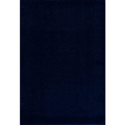 Abbildung von SANAT Kurzflor Teppich Wohnzimmer Uni Modern Teppiche fürs Schlafzimmer, Arbeitszimmer, Büro, Flur, Kinderzimmer und Küche Marine, 120 x 170 cm