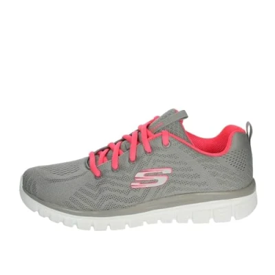 Abbildung von Skechers Damen Graceful Get Connected Sneaker,Gray Mesh Coral Trim, 38.5 EU
