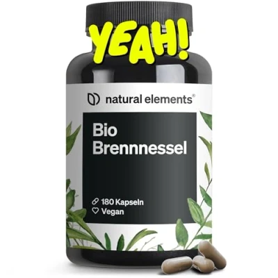 Abbildung von Bio Brennnessel 180 Kapseln 10:1 Brennnesselblattextrakt vegan, hochdosiert, ohne unnötige Zusätze in Deutschland produziert &amp; laborgeprüft St