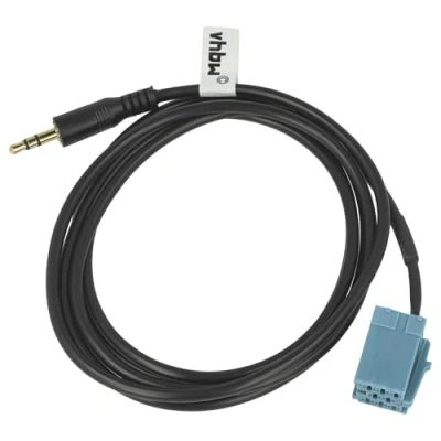Abbildung von vhbw AUX Adapter Verbindungskabel (Mini Iso) kompatibel mit Diverse Autoradios z.B. Becker, Blaupunkt, Philips, VDO Dayton, sowie von Audi, Seat, Skoda, VW etc.