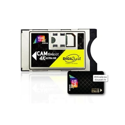 Abbildung von DIGIQuest 4K UHD Black TivuSat Card &amp; Ultra HD SmartCam (nicht aktiviert) CI Modul