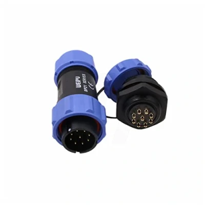 Abbildung von HangTon SP21 9 Pin Stecker wasserdichter staubdichte Kappen Buchse Luftfahrt kreisförmige industrielle Leistung 18 AWG Draht 5A