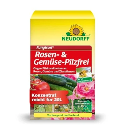Abbildung von Neudorff Pflanzen Pilzfrei Fungisan Rosen und Gemüse 16 ml, l, Konzentrat bekämpft Pilzkrankheiten wie Rosenrost oder Mehltau, geeignet für Rosen, Zierpflanzen
