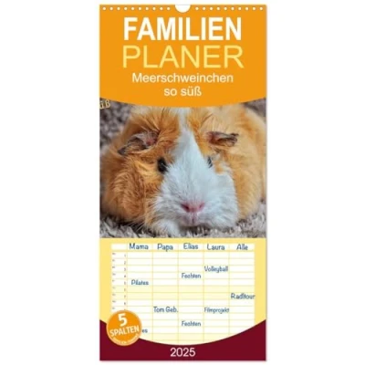 Abbildung von Familienplaner 2025 Meerschweinchen so süß mit 5 Spalten (Wandkalender, 21 cm x 45 cm), CALVENDO