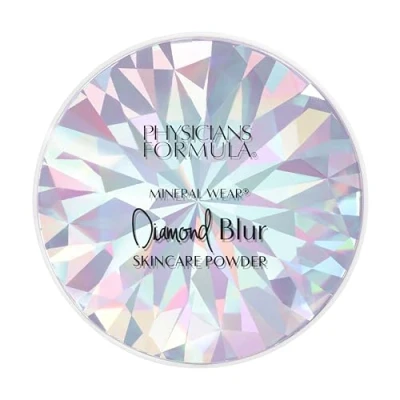Abbildung von Physicians Formula Mineral Wear Diamond Blur Skincare Powder, Transparenter Gesichtspuder mit Porenverfeinerndem Effekt, Langanhaltender Mattierender Puder, Translucent