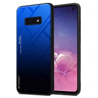 Abbildung von Cadorabo Hülle kompatibel mit Samsung Galaxy S10e Schutzhülle TPU Silikon Case Glas Slim Kratzfest Weiche Gummi Rundumschutz für in Schwarz