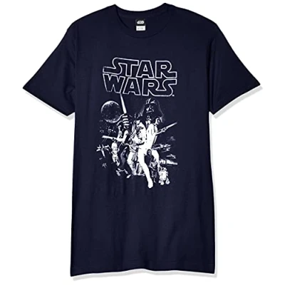 Abbildung von Star Wars Herren Official &#039;Poster&#039; Graphic Tee Hemd, Navy, Mittel