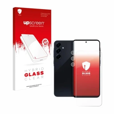 Abbildung von upscreen Schutzglas für Samsung Galaxy A55 5G (Display+Kamera) Schutzfolie, Glas Folie [Klar, 9H Panzerschutz, Anti Fingerprint]