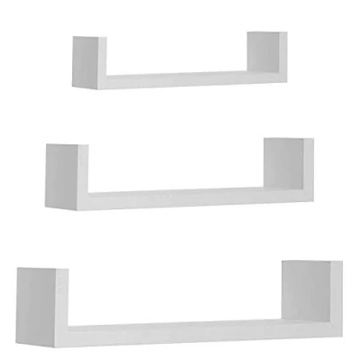 Abbildung von Mojawo Wandregal 3er Set Hängeregal CD Board Bücherregal Schweberegal aus MDF in Weiß